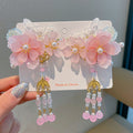 150-08#butterfly pink flower (one pair)