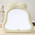 Bowknot plastic desktop makeup mirror - home beauty touch-up mirror - cute glass storage folding mirror