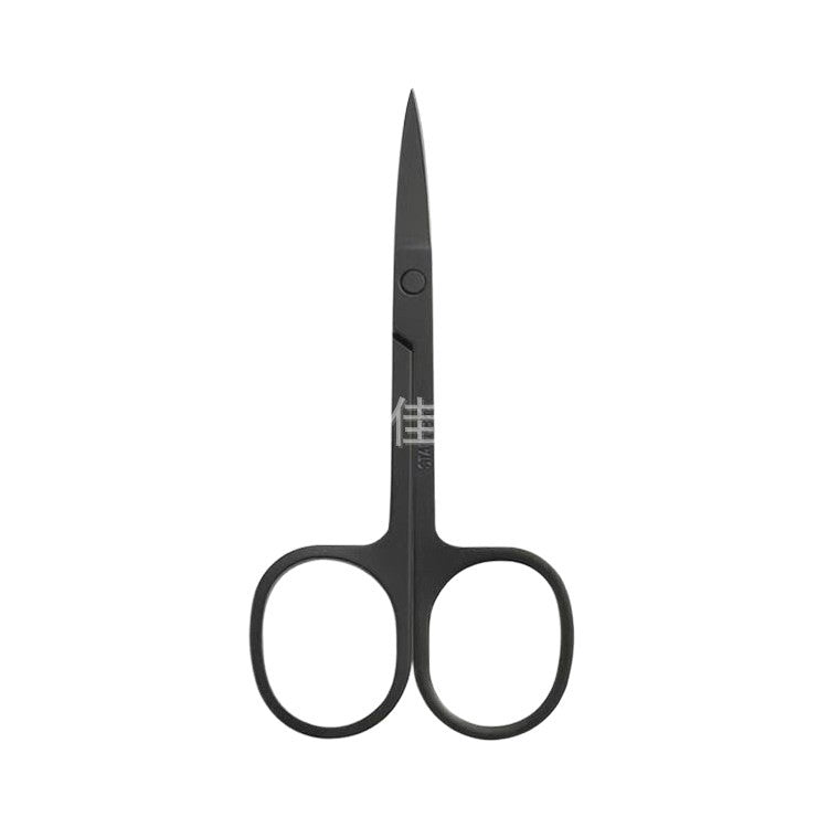 Stainless steel black nose hair scissors, beauty scissors, pointed stainless steel eyebrow trimming scissors, dead skin remover scissors, eyebrow scissors