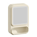 Household storage makeup mirror plastic home bathroom toilet wall-mounted multifunctional lighted mirror dustproof led mirror