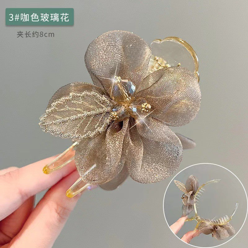 K-styleelegant pearl ball head clip hair clip women's back of head hairdressing handy gadget hair accessories headgear women's shark clip