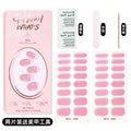 Zhengxiang custom gel nail stickers solid color 32 fingers two-piece set korean uv light semi-cured nail stickers waterproof