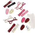 [20-piece set] anker red bow hair clip new sweet forehead bangs side clip duckbill clip hairpin