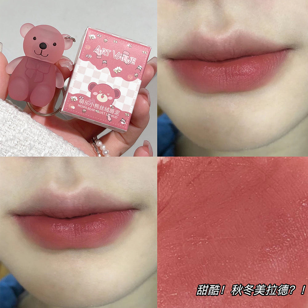 Art value mengle bear velvet lip mud velvet matte matte student low saturation fall and winter whitening lipstick