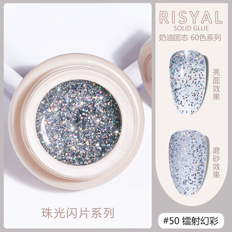 Risyal icy solid gel polish 5ml - smooth cream gel nail polish, japanese style nail polish for nail salons