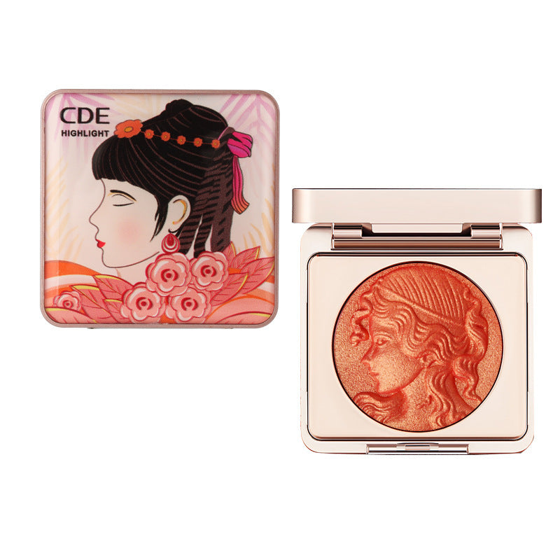 Cde smart girl reading monochrome blush nature nude makeup pearlescent fine shimmer whitening contouring brightening rouge palette