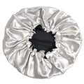 hot-selling color double-layer satin nightcap elastic elastic adjustment buckle round hat beauty hair care hat wash shower cap