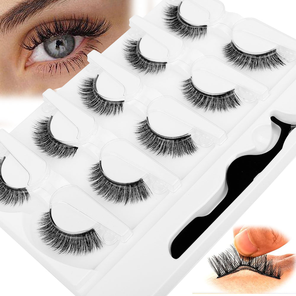Ready-to-ship, glue-free, self-adhesive false eyelashes from the manufacturer. wholesale multi-pair, one-piece, long and slender black band false eyelashes with adhesive strip for lazy users