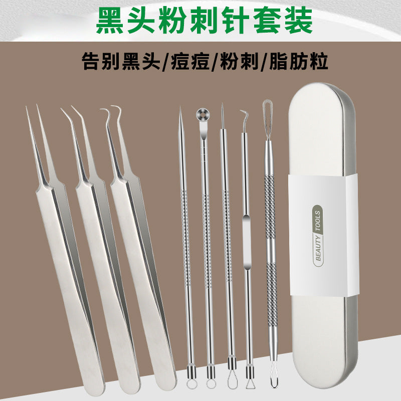 Blackhead remover kit with acne needle and tweezers - precision blackhead extractor and pimple popper tool set