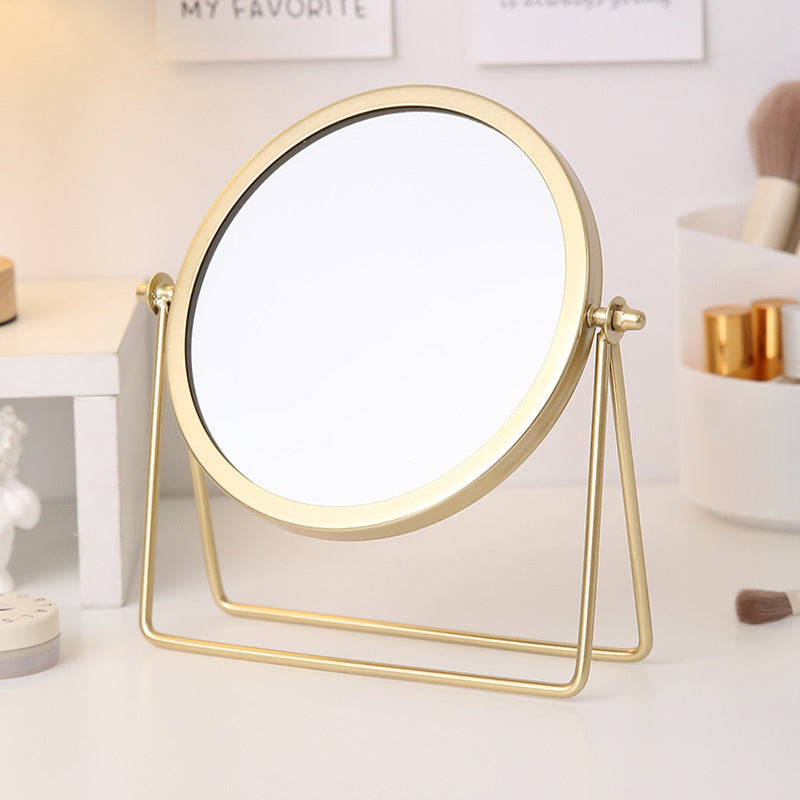 Desktop single-sided student dormitory desktop makeup mirror for home iron storage home standable glass mirror dressing table