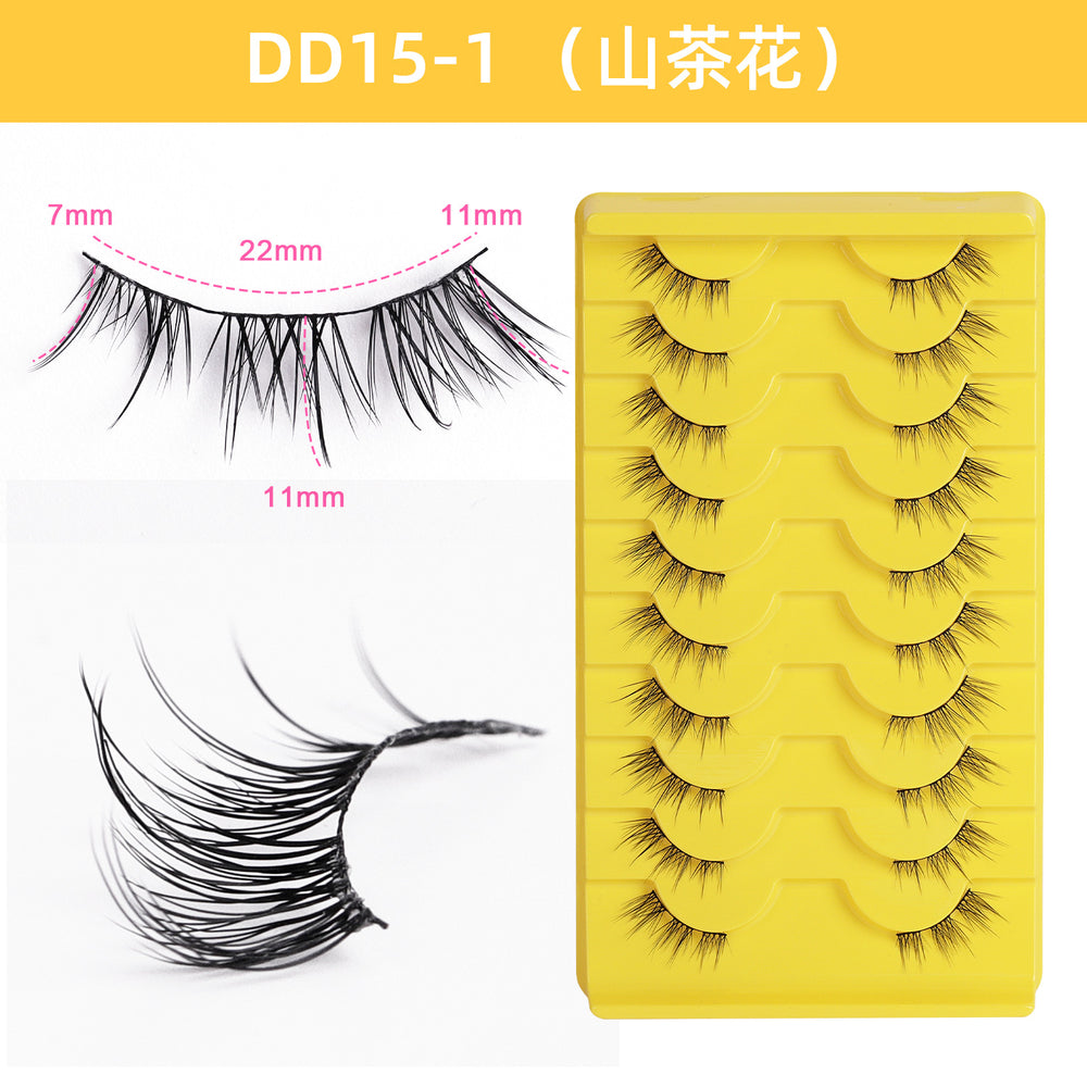 10 pairs natural half false lashes look cat eye lashes 3d