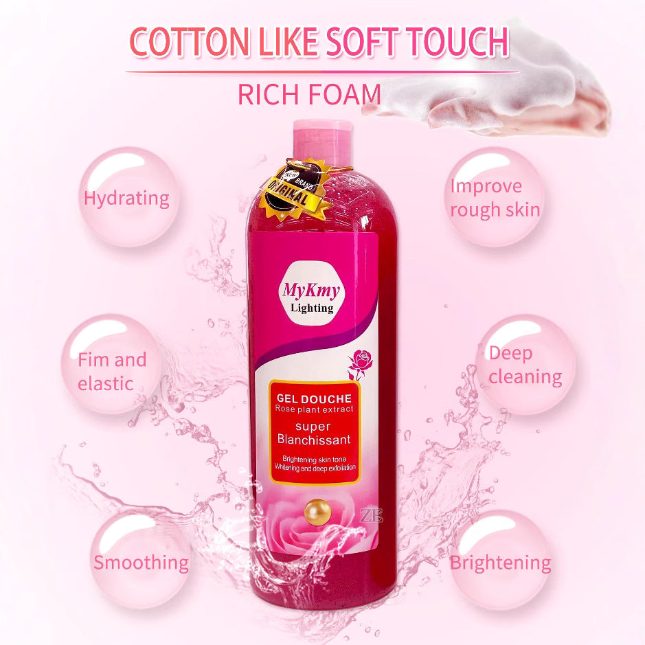 ze rose scrub shower gel 1l silky clean full body bubble shower milk export wholesale
