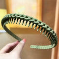 New arrivalcolorful braided cable stitch headbandelegant female resin casual hair tiepure color durable fashion headband hair accessories