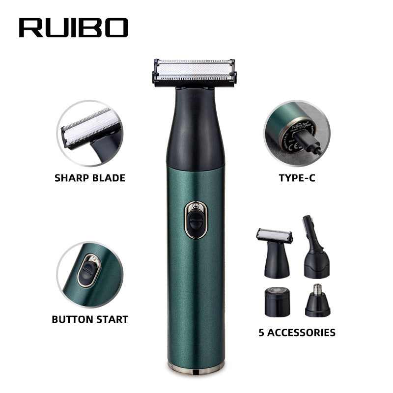 Four-in-one women's shaver set, armpit hair, leg hair, body hair shaver, eyebrow trimmer, whole body hair removal