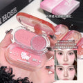 Jonbos cat diary cheek highlighter blush palette - all-in-one, fine shimmer, high-shine, waterproof, dual-color contouring palette for women