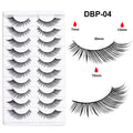 10 pairs of soft stem eyelashes with transparent stems, natural long and soft comic fox false eyelashes, wholesale
