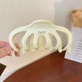 Large pumpkin claw clip for thick hair - creamy texture hair clip for women - elegant back of head hair claw - shark clip with letter detail