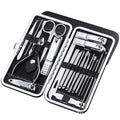 19-piece nail care set - complete stainless steel nail clipper kit with cuticle nippers, earwax removal tool, and manicure tools for ingrown toenail treatment