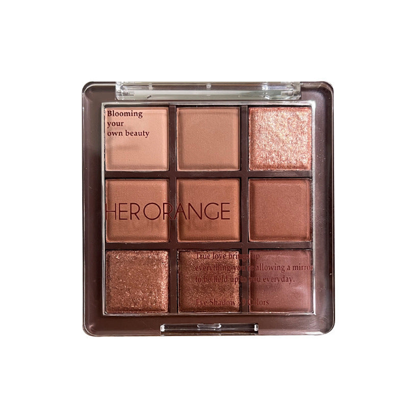 Herorange 9-color chocolate eyeshadow palette - beginner-friendly, shimmer & matte, earth tones, affordable eyeshadow
