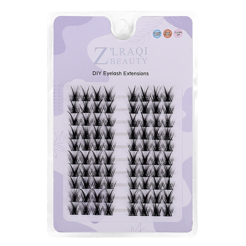 Qingdao natural false eyelashes, 10 rows segmented black band sunflower style, k-pop girl group stage makeup, glue-on false eyelashes
