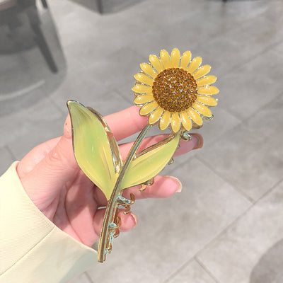 2024 new sunflower large claw clip - elegant & trendy hair clip, popular on tiktok, back of head shark clip