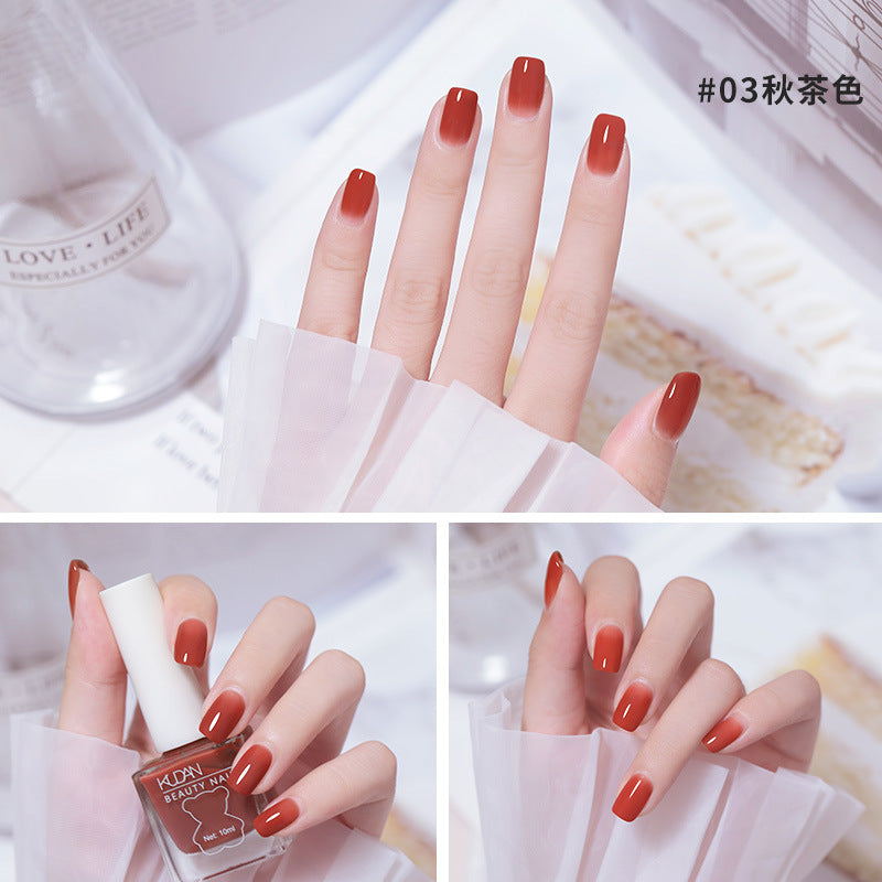 Ice-through nail polish, no-bake cool dan, new arrival, long-lasting, quick-drying jelly, transparent nude, oily, non-tearable nail polish