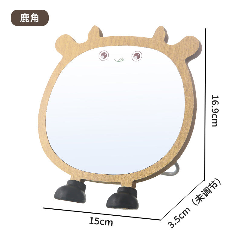 Mirror makeup mirror bedroom for homestorage dressing mirror student dormitory desktop desktop home wooden rotate mirror