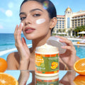 orange vc body lotion - all-over long-lasting moisturizing, improves keratosis pilaris (chicken skin), exfoliating body cream 350g - export quality