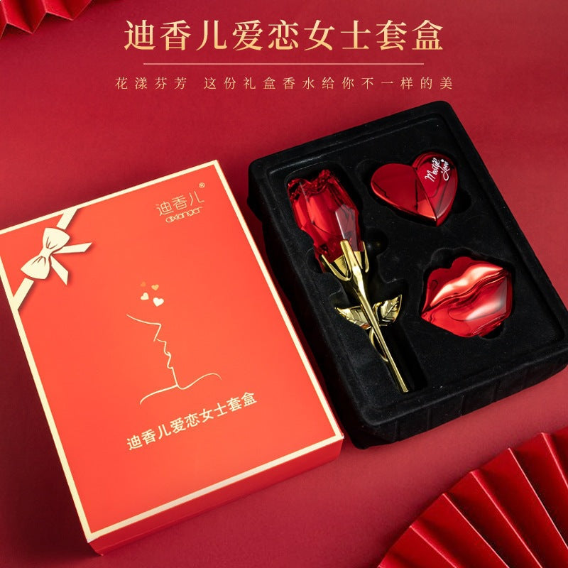 Dixianger love women's perfume set - rose heart sweet kiss long-lasting fragrance - perfect birthday gift for her