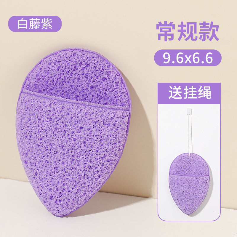 Xixi glove-type facial cleansing puff - expands when wet, gentle on skin, makeup remover sponge with hanging loop