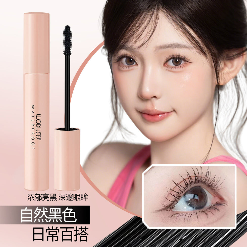 Wodwod slim cool black mascara for women, long and thick, curled and clear roots, long-lasting waterproof, anti-sweat and non-smudge