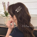 Cold style hairpin metal silver wavy line hairpin side bangs clip female forehead broken hair duckbill clip headwear