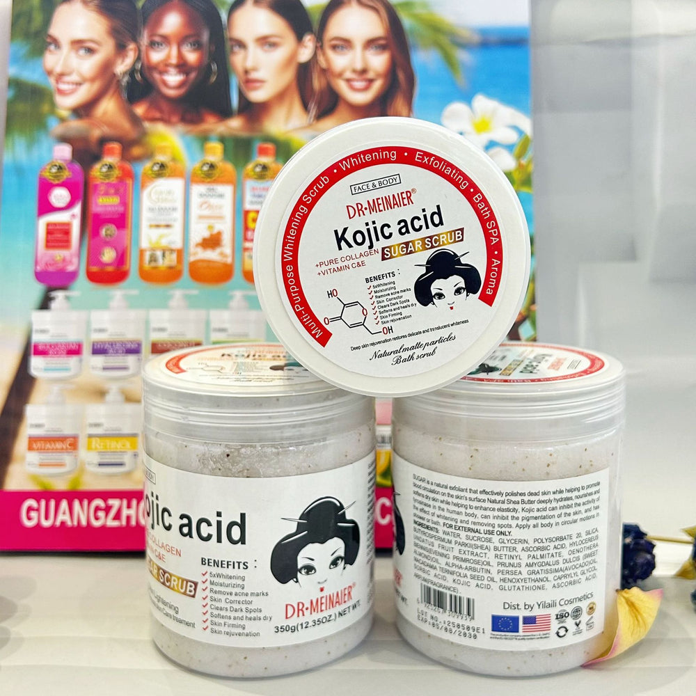 kojic acid scrub 350g - deep cleansing exfoliating bath salt for kojic acid scrub sugar