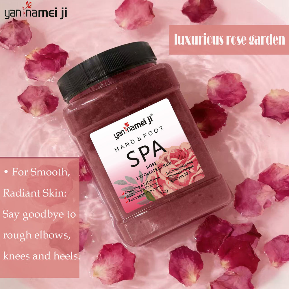 milk & honey moisturizing hand & foot spa rose scrub 1kg - cleansing, rejuvenating, exfoliating - export quality