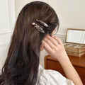 Small gold label letter leopard print duckbill clip one-word clip hairpin casualretro style side clip bangs clip hairpin hair accessories