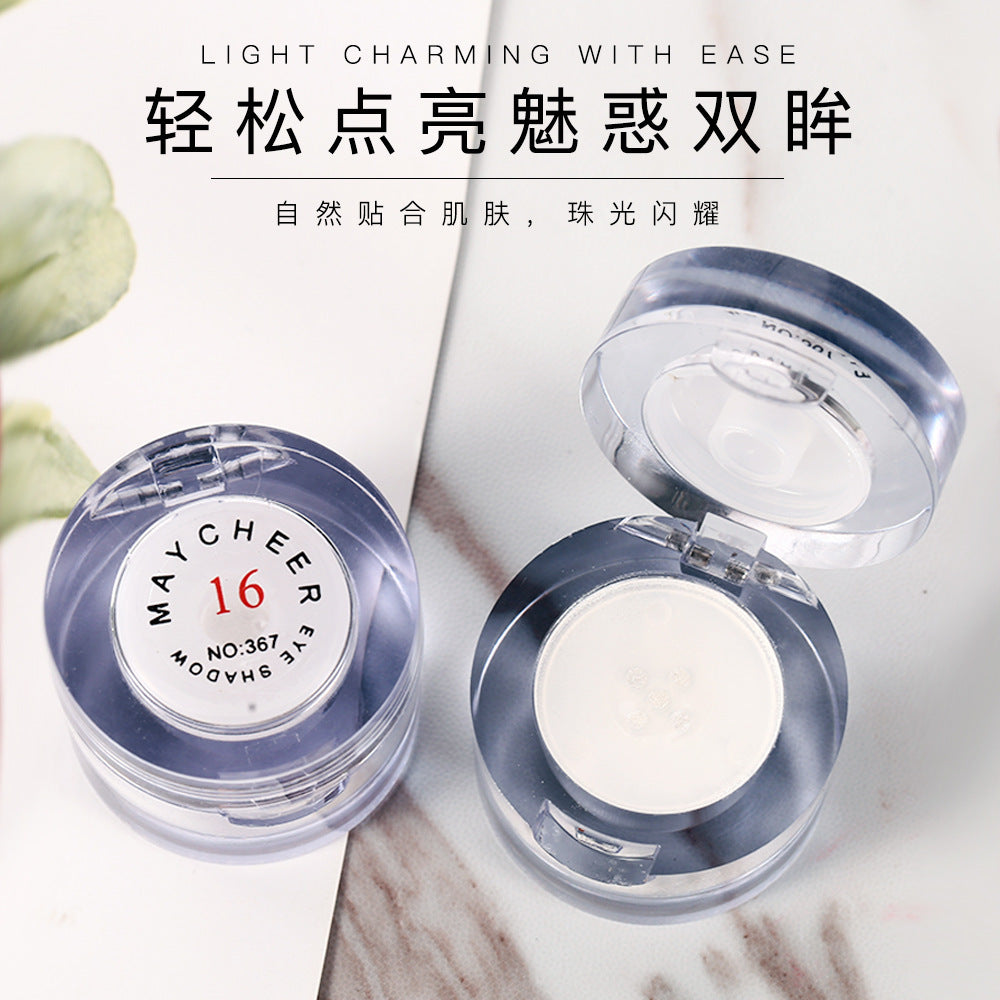Maycheer brilliant pearlescent white highlight powder beauty eye head horizontal silkworm brightening eyeshadow powder