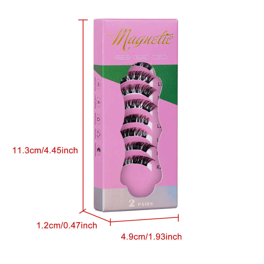 new product magnetic false eyelashes 2 pairs european and american upgraded positioning magnetic eyelashes a whole box flatness wholesale