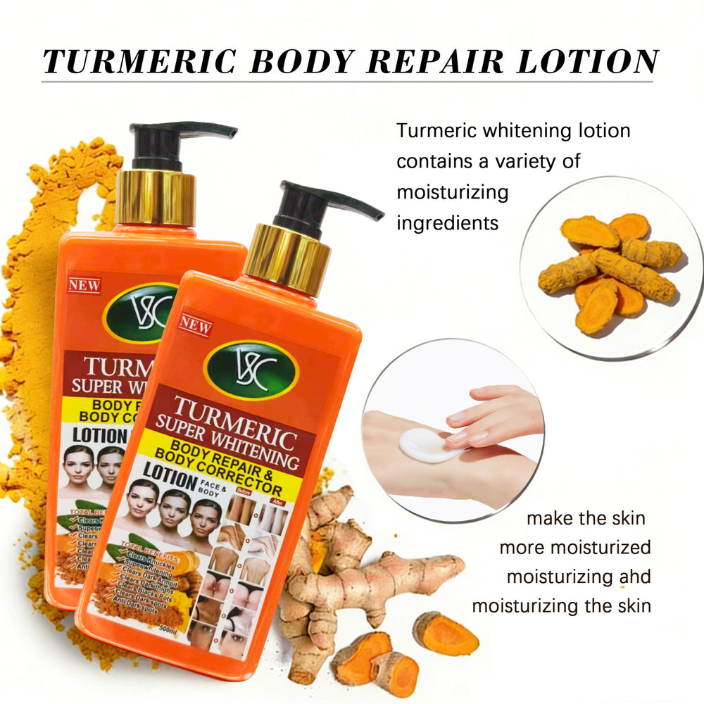 vc turmeric body repair lotion brightens skin color, moisturizes and moisturizes the whole body turmeric body lotion 500ml