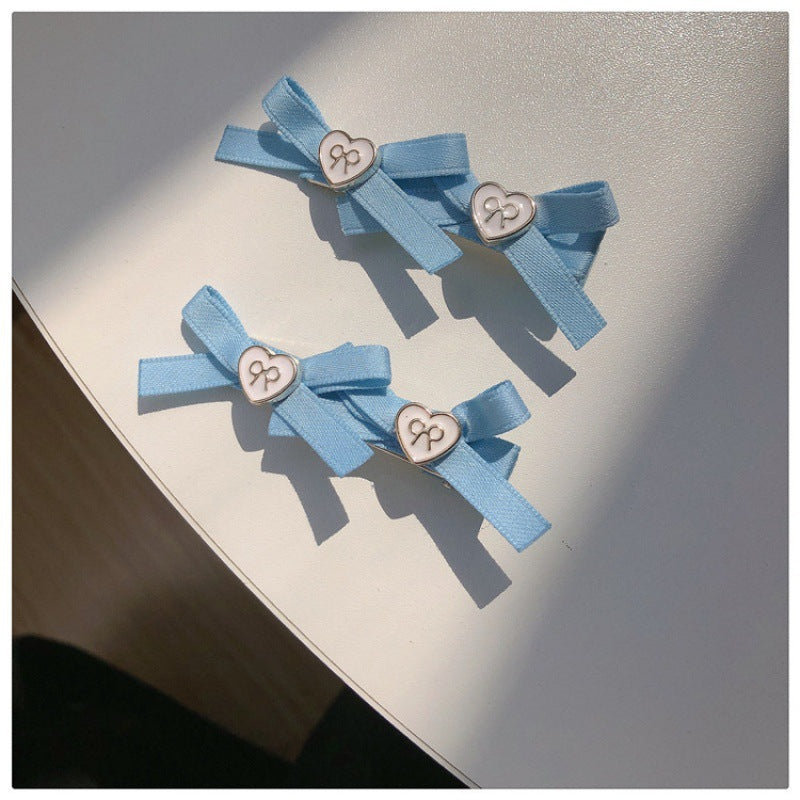 Want pure ribbon hair clip cute casual one-word clip bows bangs clip easiest for match hair accessories sweet side clip jewelry for women