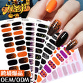 Zhengxiang halloween gel nail art stickers waterproof cross-border uv semi-cured nail stickers customized nail symphony