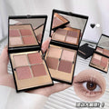 Kakashow clear shimmer quad eyeshadow palette - pearlescent, matte, smoky, everyday earth tones for women