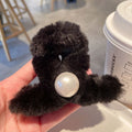 Plush and word pearl black-8cm