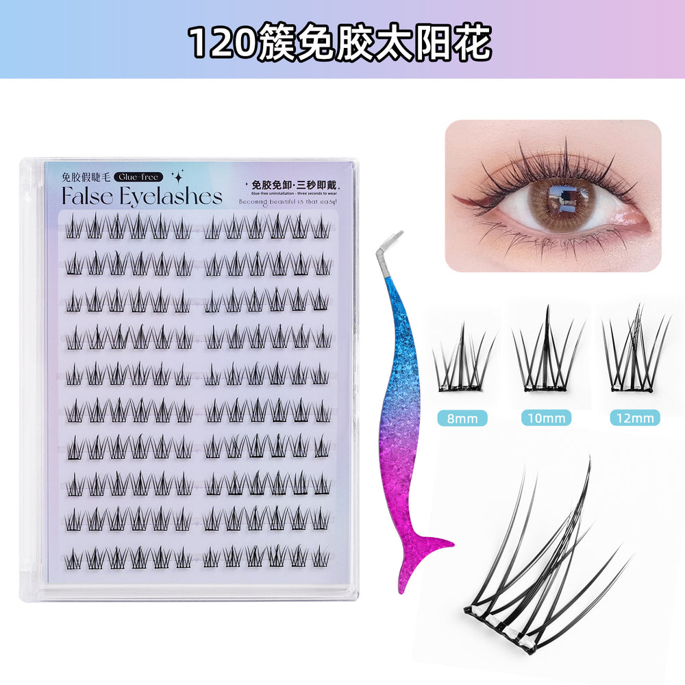 popular segmented glue-free false eyelashes, formaldehyde-free female natural mother-like lower eyelashes, fox eyelashes wholesale