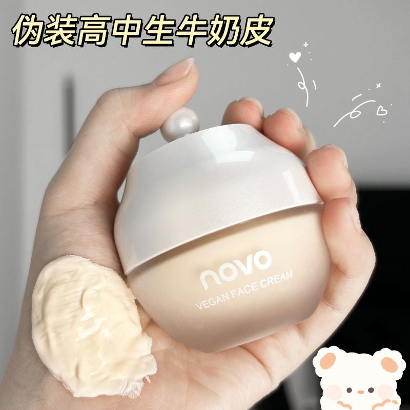 Novo rejuvenating and translucent lazy face cream, women's makeup primer, moisturizing nature nude makeup waterproof lazy cream