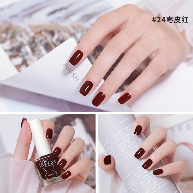 Ice-through nail polish, no-bake cool dan, new arrival, long-lasting, quick-drying jelly, transparent nude, oily, non-tearable nail polish