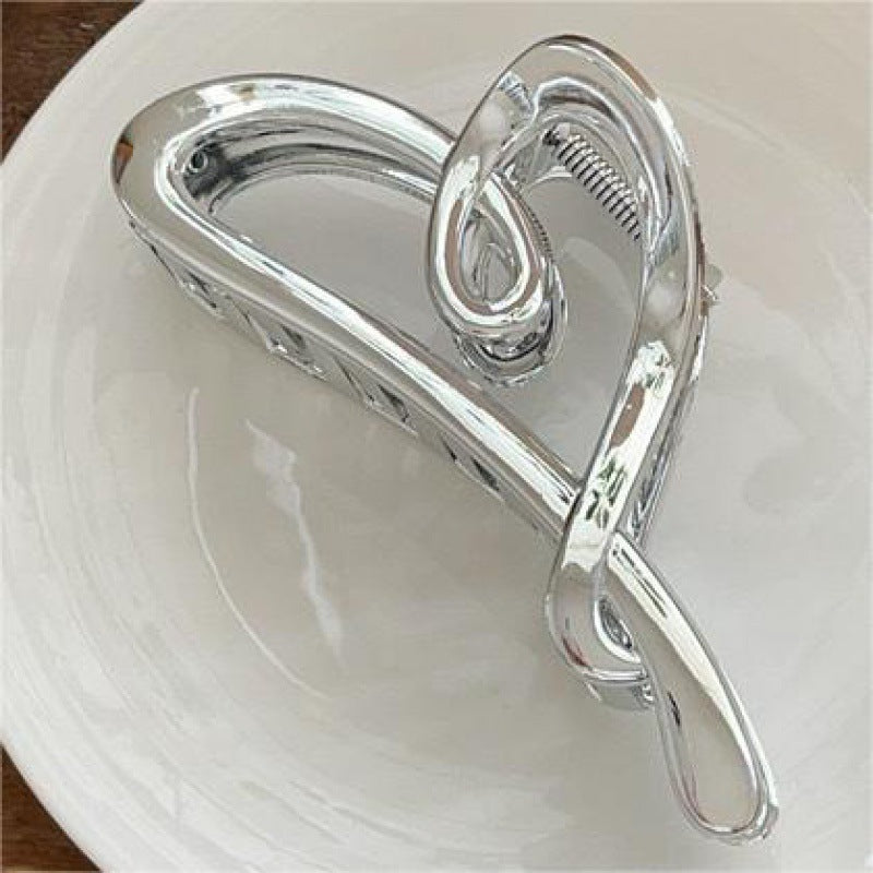 Korean dongdaemun silver acrylic shark clip hairpin women's back of head hairpin large clip headgear clip