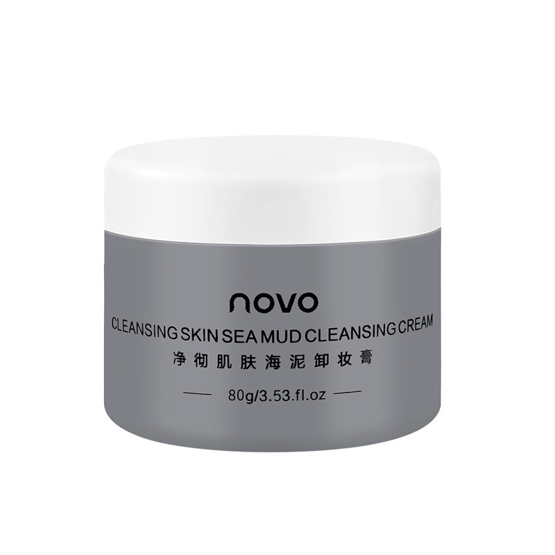 Novo deep cleansing sea mud makeup remover balm - gentle, non-irritating exfoliation for face, eyes, and lips