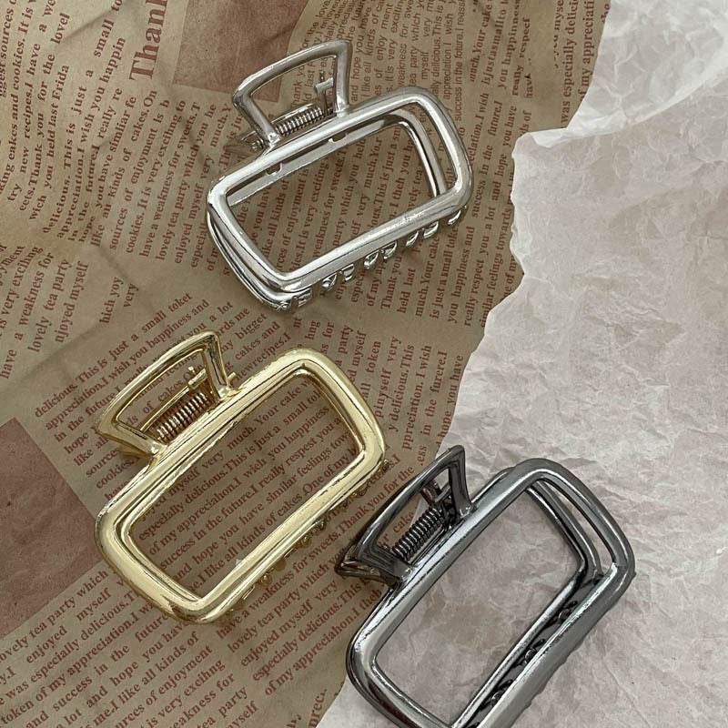 Inscasual high-end glossy square metal gripper on the back of the head hair shark clip popular elegant hair clip for women