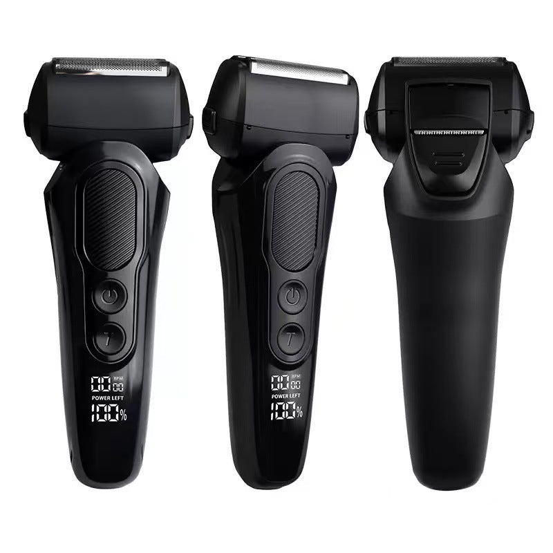 reciprocating electric shaver, full body washable, three-blade pop-up hair trimmer, rechargeable razor, digital display