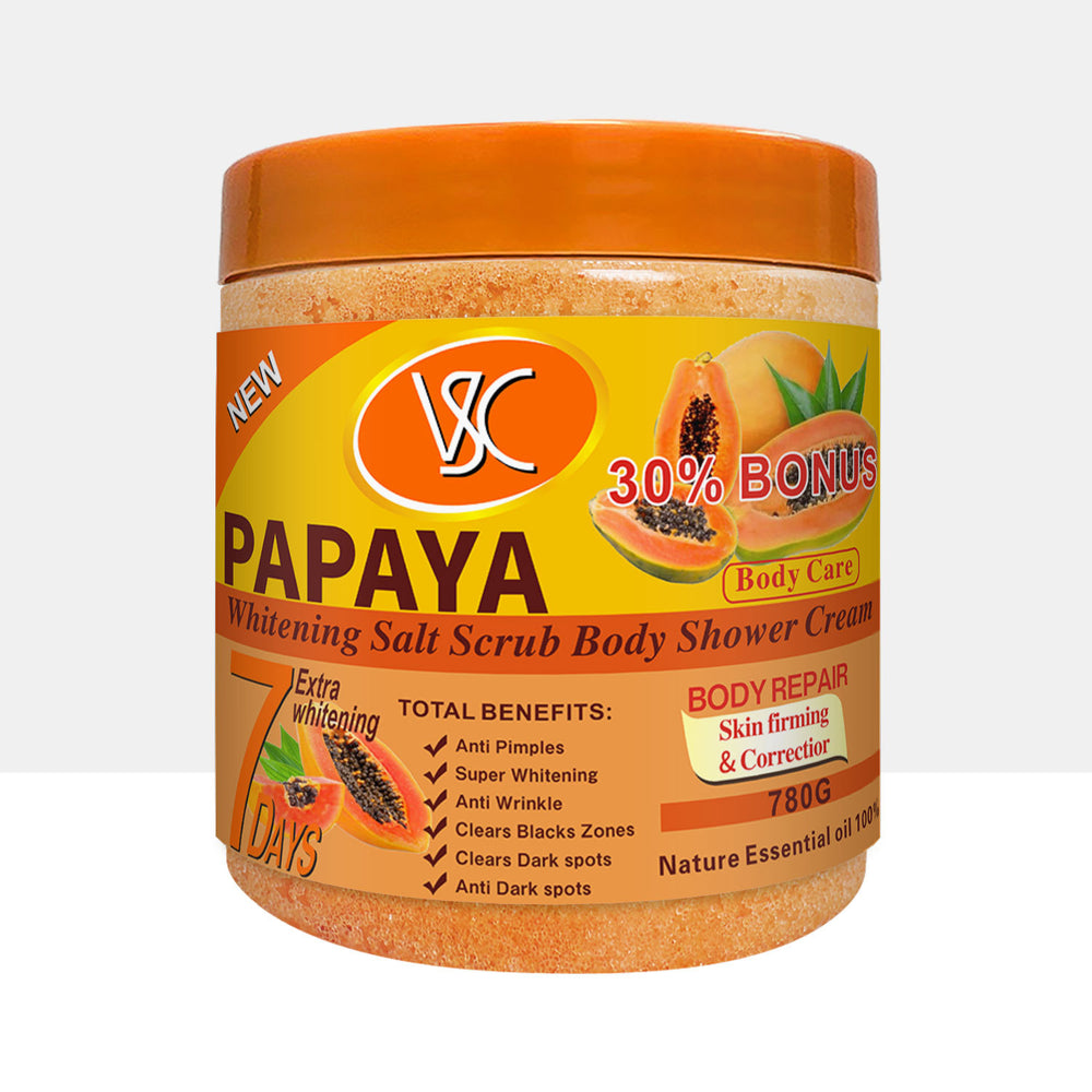 turmeric body scrub - softens cuticles, removes keratosis pilaris (chicken skin), moisturizes, brightens skin, cleansing bath & shower salt, 780g